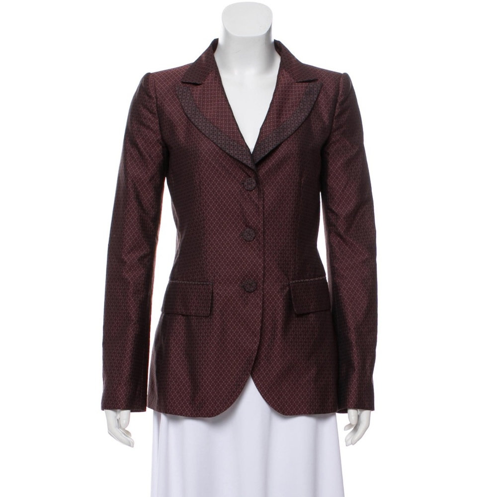 ❤️‍ Vintage Alberta Ferretti Italy Jacquard Blazer 42IT US 6 90s Power Jacket